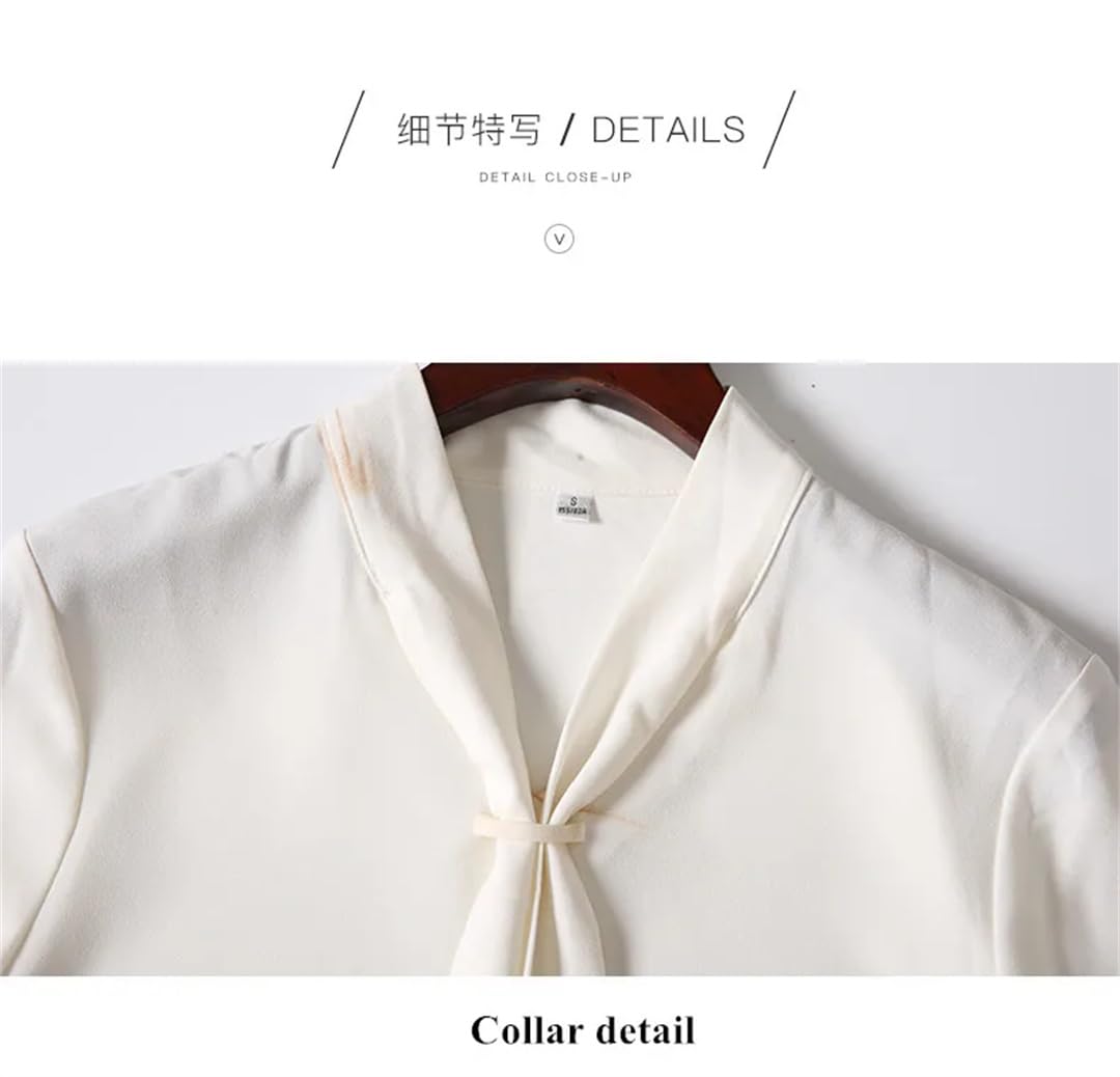 Blusas de manga larga para mujer, estilo formal, ajustadas, de gasa, para oficina
