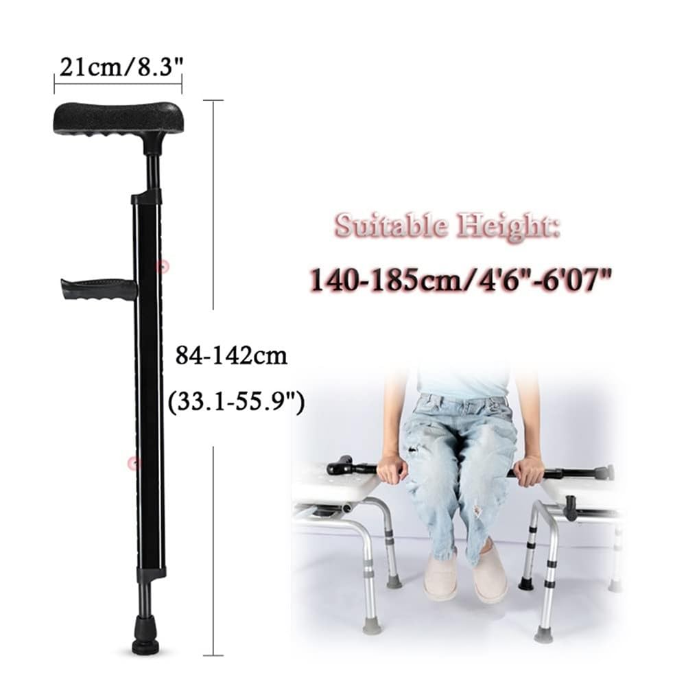 FLYUFO Muletas De Antebrazo Plegables Portátiles para Adultos, Muletas Ortopédicas Regulables En Altura, Muletas de Codo de Aluminio para Personas Mayores discapacitadas 1 PCS