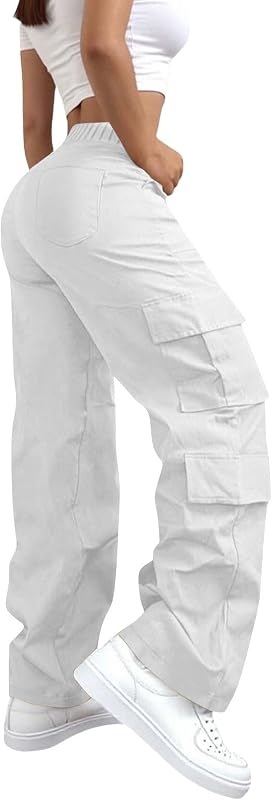 Cargo Pants For Women Baggy Wide Leg High Waist Work Construction Trousers
