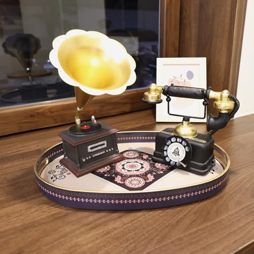 Omuriko Oval Plastic Serving Tray with Handles, Elegant Decorative Tray for Coffee Table, Ottoman, Living Room, Kitchen, Outdoor Use. 10"*16"*1.4" C — view 4