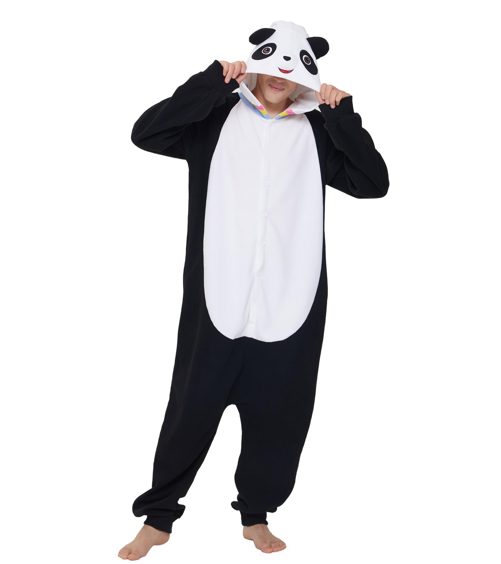 Dodheah Unisex Panda Pigiama Adulto Onesie Halloween Animale Cosplay Costume Tuta di Natale Carino Pigiama