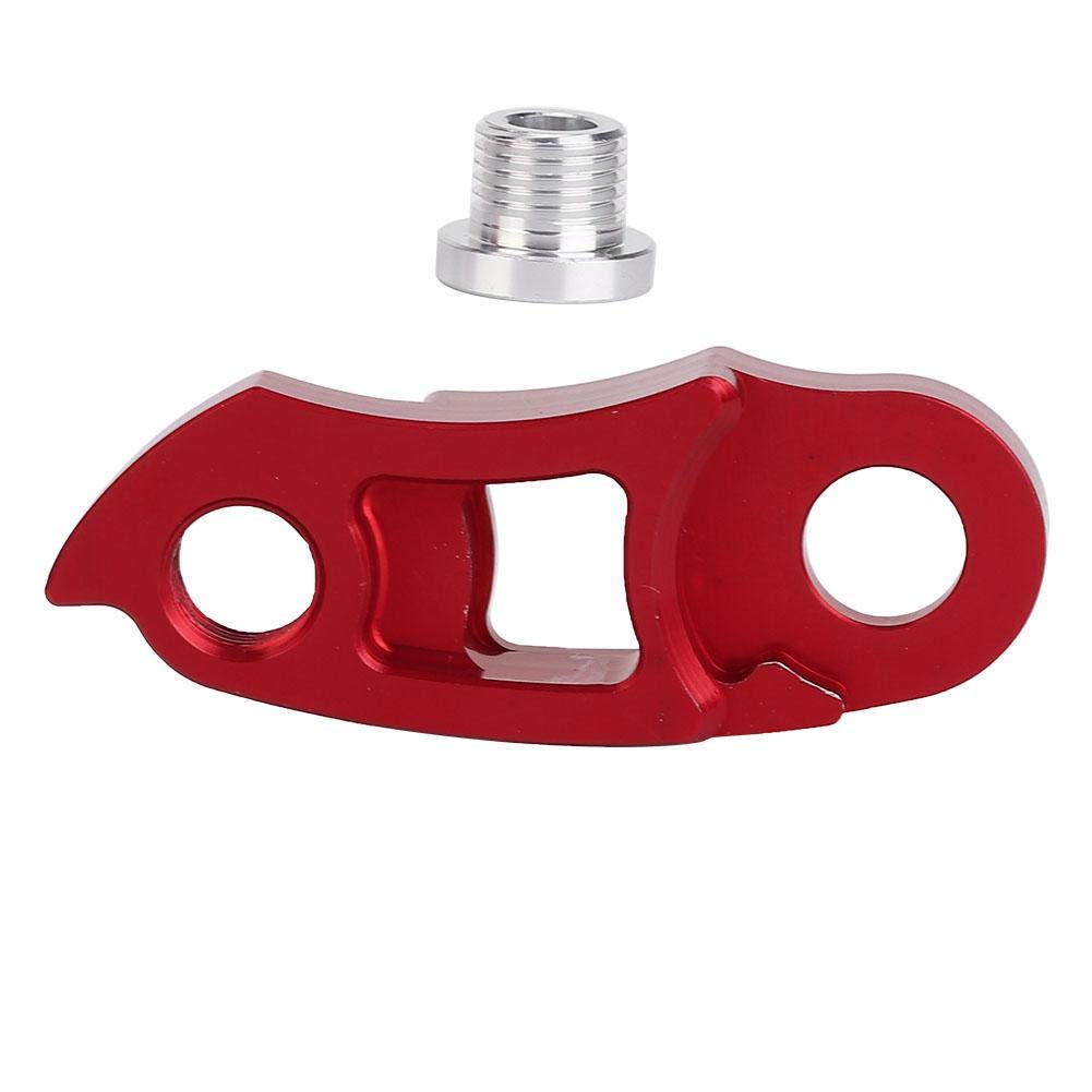 Nikou Red Bicycle Bike Rear Derailleur Hanger, Aluminum Bicycle Rear Derailleur Hanger Extension Frame Gear Tail Hook Extender(Red)