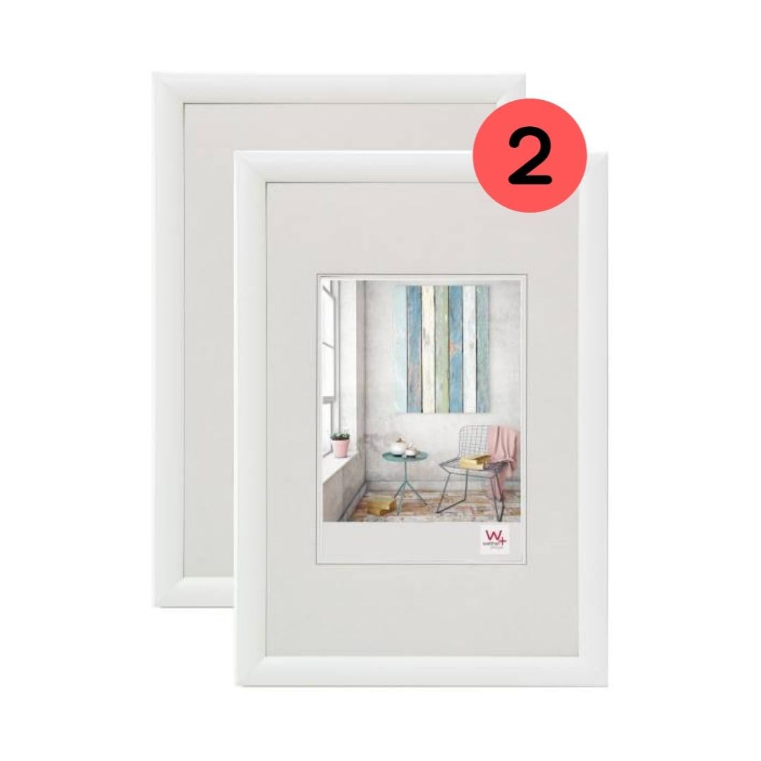 walther design Bilderrahmen weiss 20 x 30 cm Doppelpack, Trendstyle Kunststoffrahmen KP030WD
