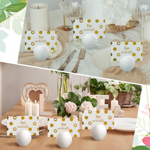 Image of Leinuosen 24 Pcs Resin Golf Base Centerpieces Place Card Holder Golf Ball Shaped Table Number Holder Name Place Photo Stand for Office Menu Events Wedding Party