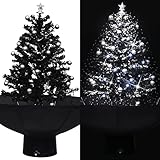 SPRANDOM Schneiender Weihnachtsbaum mit Schirmfuß Schwarz 75 cm PVC