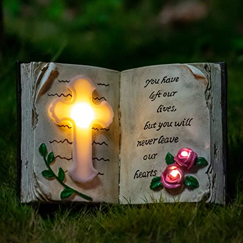 Candieslife Outdoor Solar Bible Cross Garden Stakes Lights, Waterproof