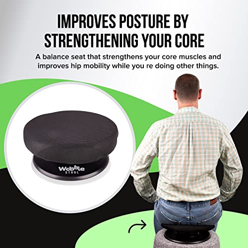 Image of The Wobble Stool- Self Balancing Stool with 360 Degree Rotation, Promotes Healthy Posture to Relieve Back and Neck Pain, Lightweight Portable Seat Cushion (Mini) - Weight Limit - 220LBS