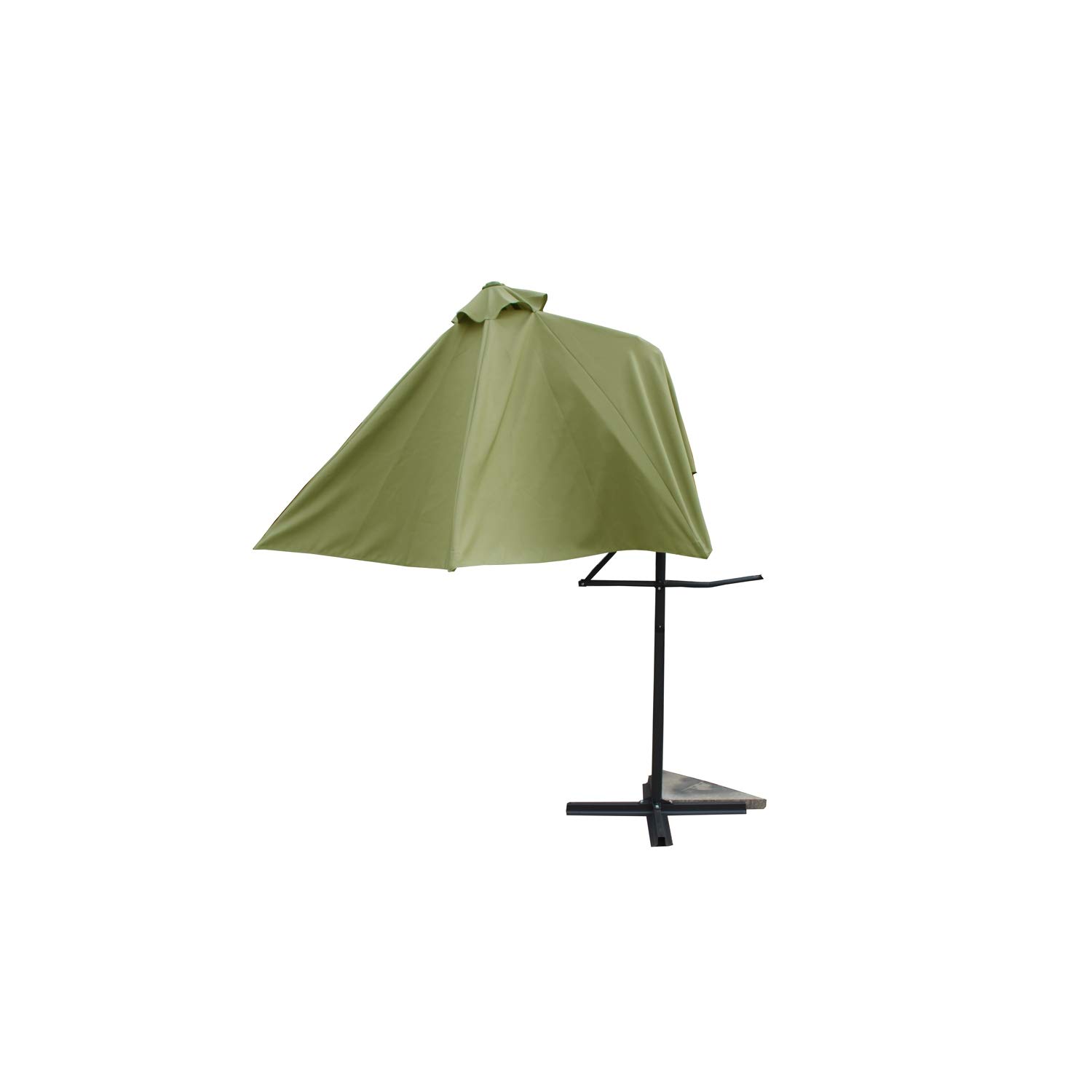CONCEPT USINE Parasol Déporté ALCUDIA Vert Rond 3 m Ouverture Pullman