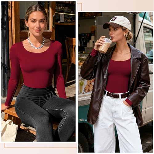 Joyshaper Body Damen Langarm Elegant Bodysuit Oberteil Damenbody Bluse – Bild 2