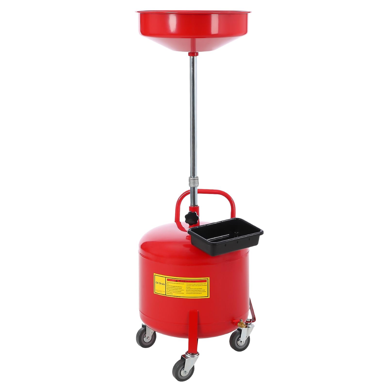 Garvee Chariot de vidange d'huile usagée 8 gallons – Système Mobile à air, Entonnoir réglable, bac Haut de Gamme 38cm, Roues Solides, Plateau à Outils – Idéal Atelier, Garage