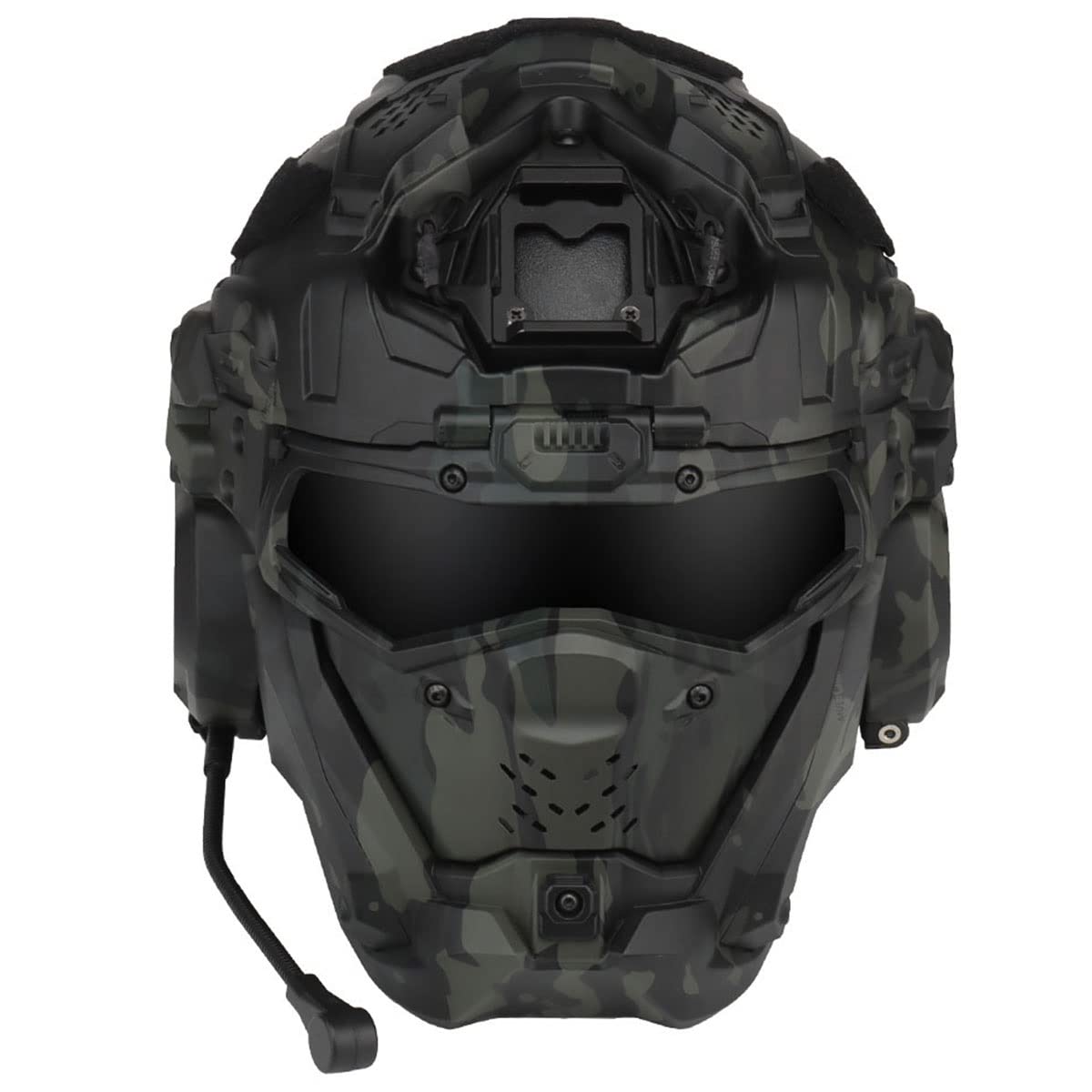 Airsoft Full Face Helmet & Airsoft Mask, with Tactical Headset and Anti-Fog Fan, for Airsoft War Game Protection Gear