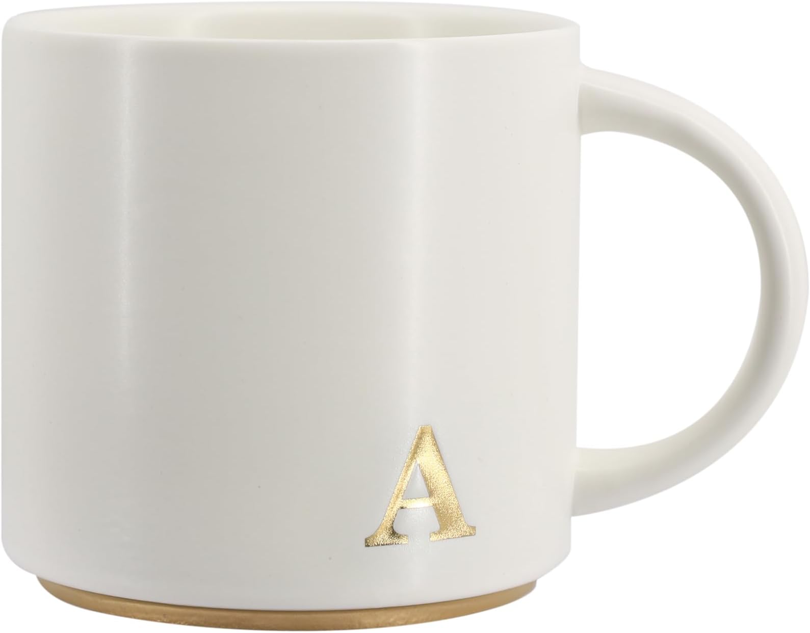 COLLECTIVE HOMEMonogram Ceramic Mugs, 15 oz Golden Initial Coffee Cups, Elegant Capital Alphabet Tea Mugs, Elegant Personalized Mug with Gift Box, Luxurious Cups for Office and Home (A)