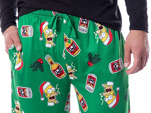 The Simpsons Mens' Christmas Homer Duff Beer and Holly Sleep Pajama Pants4