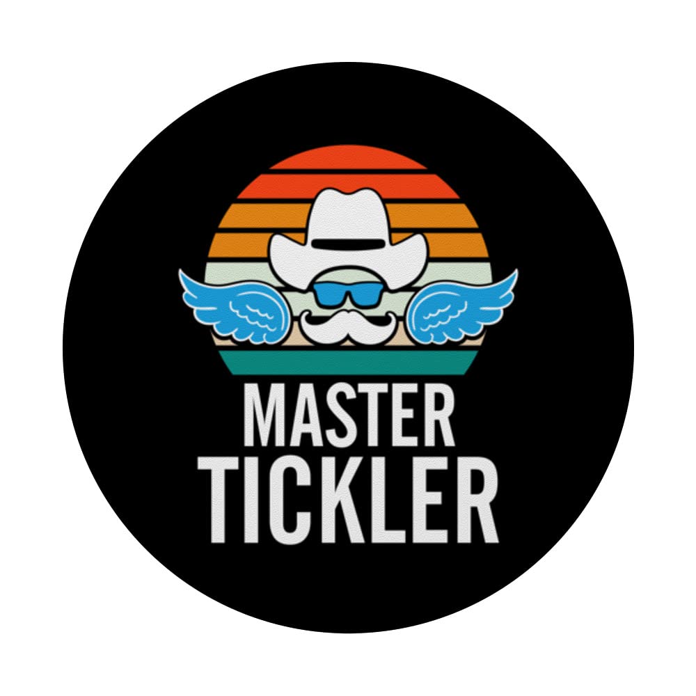 Master Tickler Dad Playful Daddy Funny Dad Jokes PopSockets Swappable PopGrip, Black - Image 3