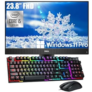 Dell Computadora de escritorio Optiplex 5480 todo en uno FHD de 23.8 pulgadas, Intel Core i5-10500 3.1GHz, 16 GB DDR4 RAM 512 GB SSD, tipo C, DisplayPort, Windows 11 Pro (renovado)