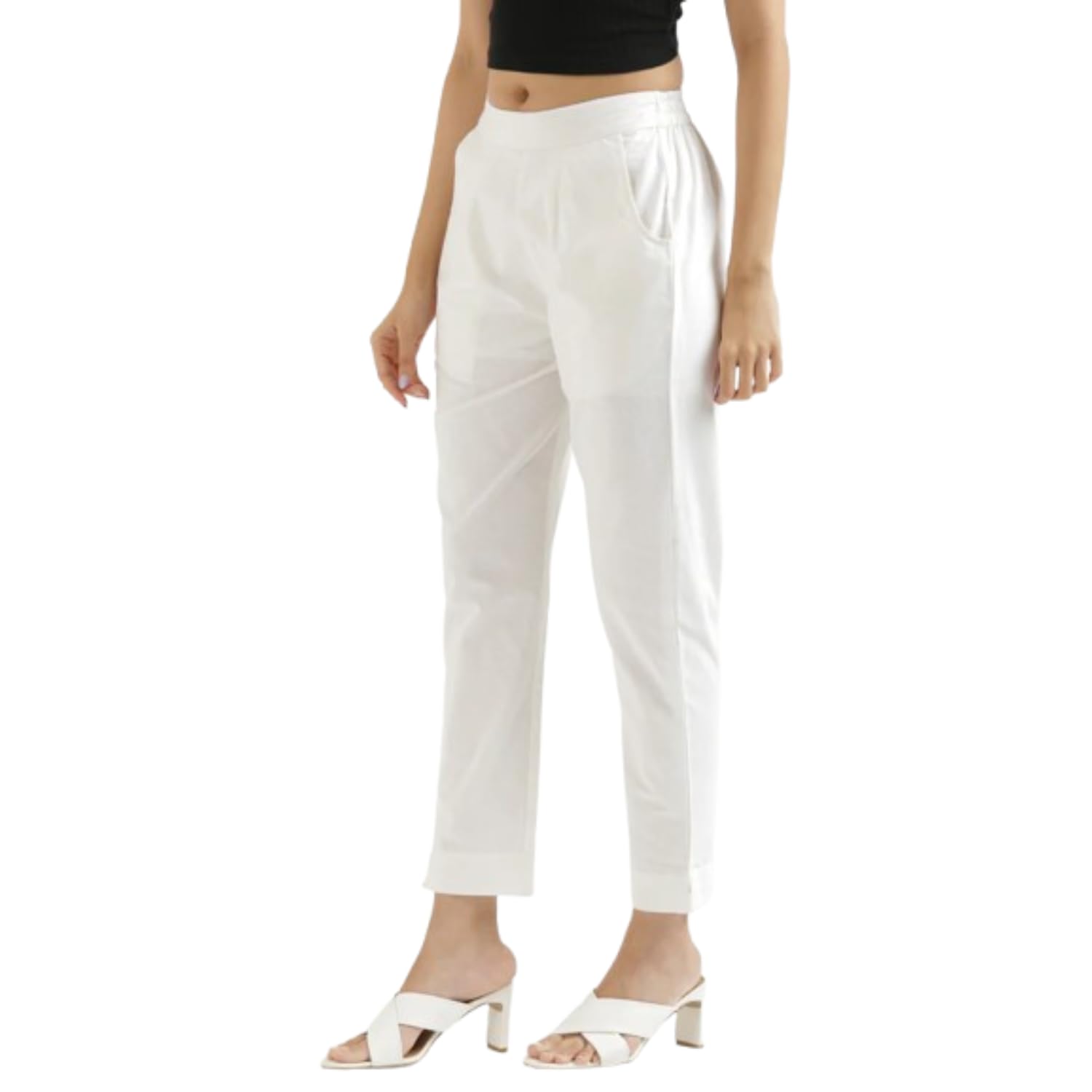 Anvi Creation Women's Cotton Blend Straight Palazzo Pants with Pockets-image-33