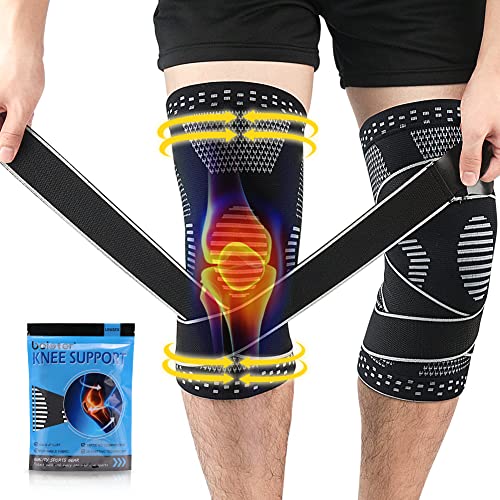 beister Kniebandage Sport für Männer & Frauen, Kniebandage mit verstellbaren Riemen, atmungsaktiv, rutschfest, elastisch, Kompression, medizinische Knieschützer für Meniskusrisse, Arthritis, Arthrose.
