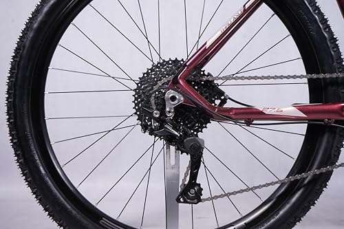 Image of United Detroit 4.2 27.5T Mountain Bike - 10-Speed Shimano Deore, SR Suntour XCM HLO Suspension, Shimano MT200 Hydraulic Disc Brakes - (Prismatic Red)
