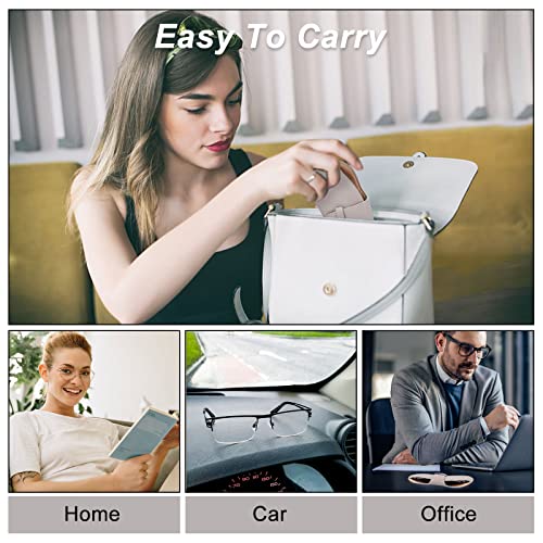 Image of CREATCABIN Leather Glasses Case Slim Squeeze Top Sunglasses Pouch Lightweight Travel Portable Soft Eyeglasses Cover Holder with Suede Fiber Cleaning Cloth for Women Men Gray