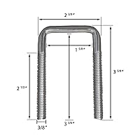 Vista 2 de A.A Kit de pernos cuadrados en U y placa de amarre para eje de remolque de 1-1/2", zinc galvanizado