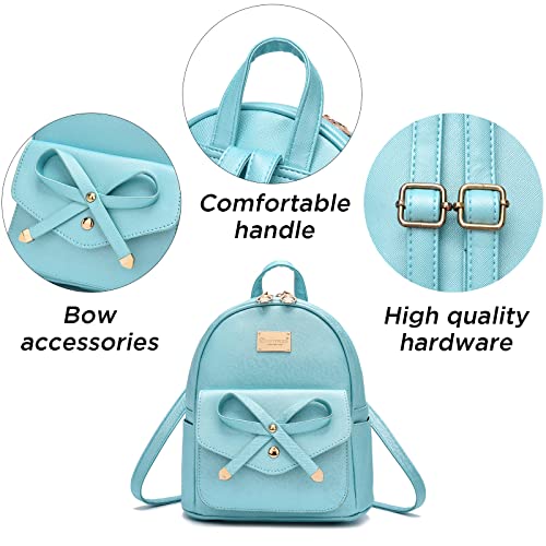 Image of I IHAYNER Girls Bowknot Cute Leather Backpack Mini Backpack Purse for Women