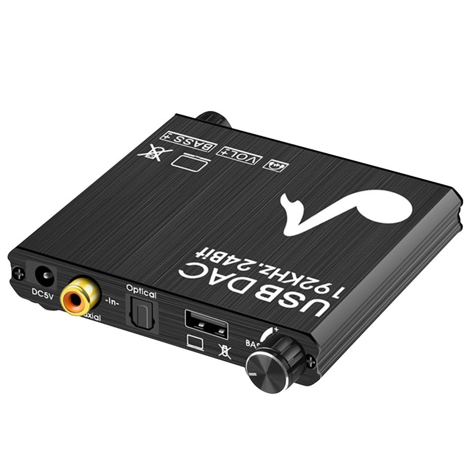 Optical Digital to Analog Audio Converter DAC 192KHz CoFit for Axial RCA USB Sound Car
