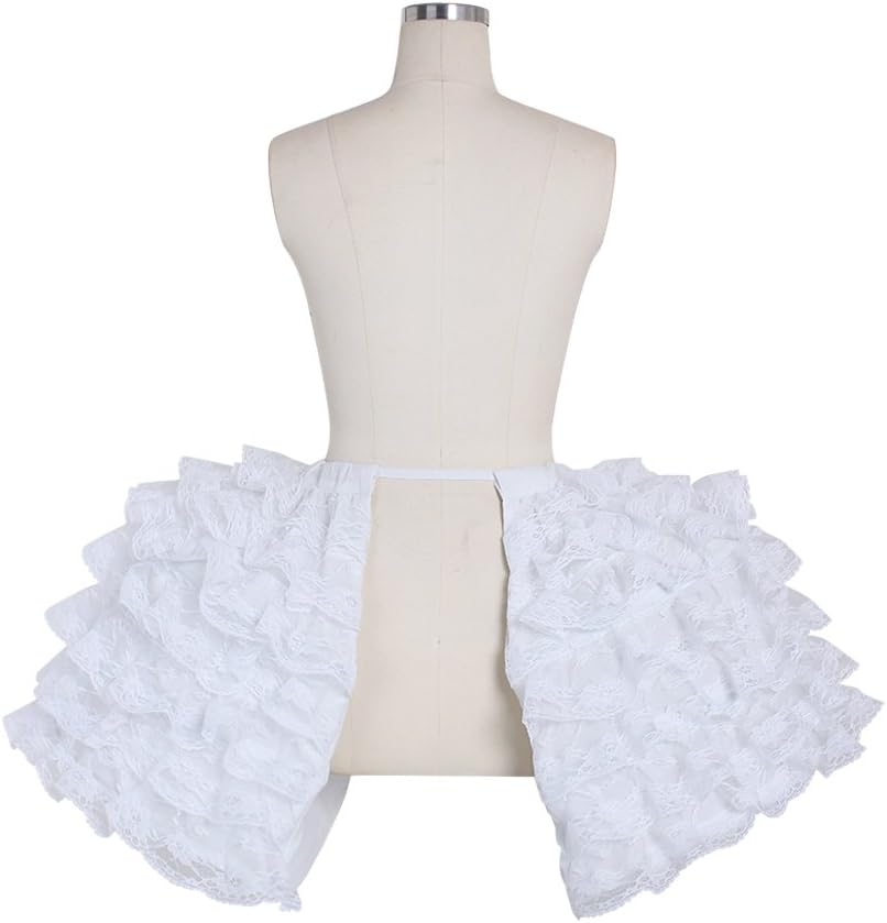 DUNHAO COS Women's White Crinoline Pannier Underskirt Victorian Dress Petticoat