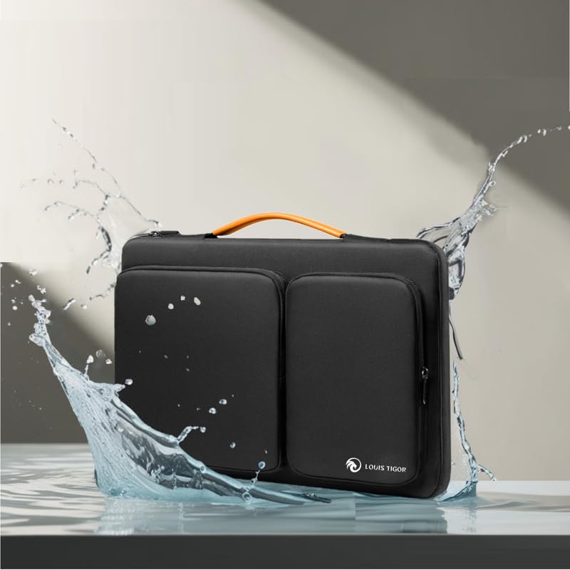 Image of Unisex Laptop Sleeve Bag, Waterproof Case For Macbook Pro, Surface Laptop, ASUS Vivobook, Surface Book, Premium Protective Cover For Business And Travel - Black (13.3-14 Inch)