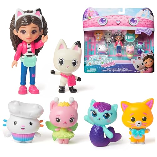 Gabbys Dollhouse: The Movie Cat-venture Crew Pack 11-Piece Toy Figure Set with Accessories Kids Toys for Girls & Boys Ages 3 and Up