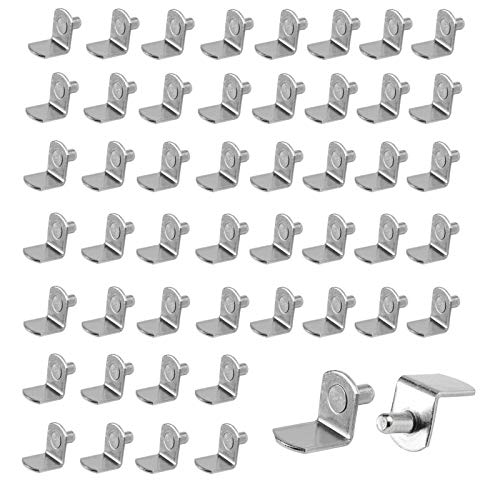 50 PCS Soporte de Baldas 6mm, Clavijas de Soporte de Estante en Forma de L, Clavijas de Soporte de Estante, para Estantes Muebles Armario Estantería Librería