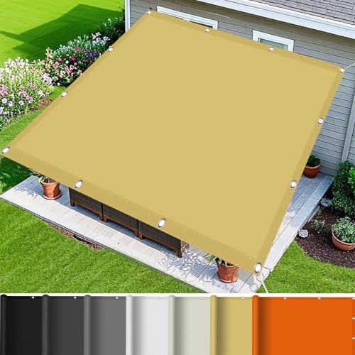Toldo sombra rectangular de alta densidad 1.2x1.2 m crema resistente con cuerdas 2
