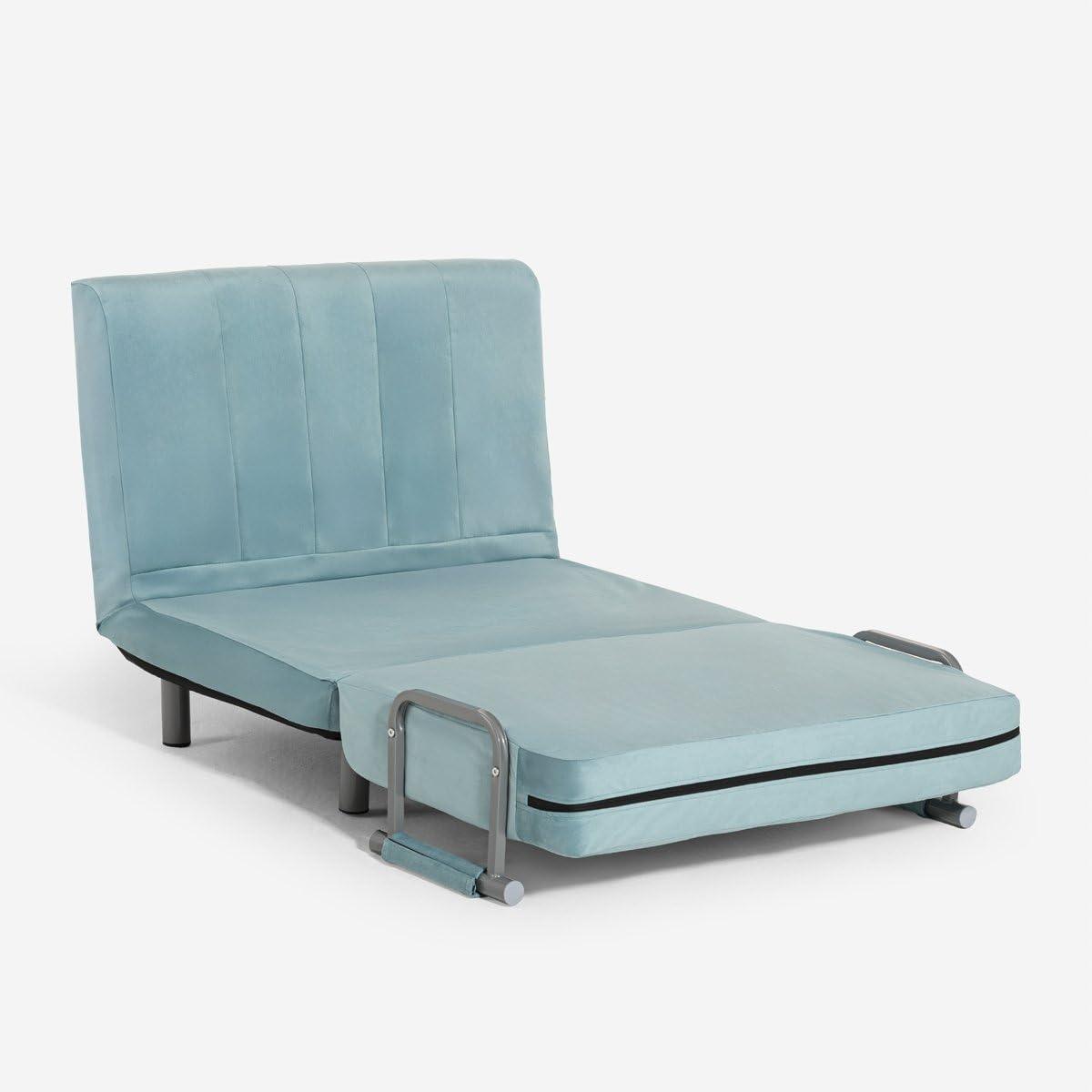 Produce Shop Poltrona Letto Pieghevole salvaspazio in Velluto Deborah Twin Lux - Azzurro