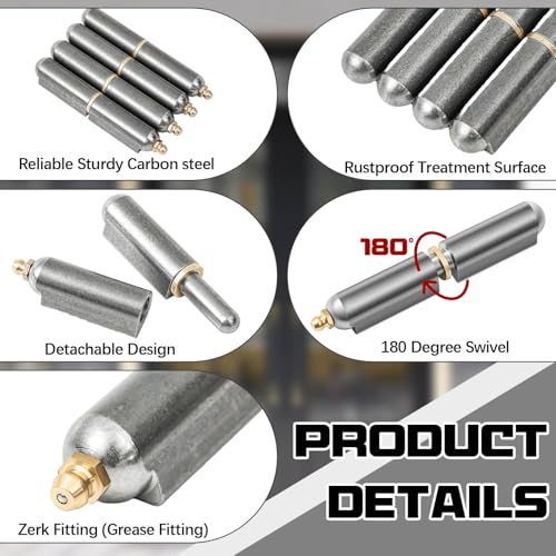 Zonon 10 Pcs 4 Inch BBQ Smoker Bullet Weld on Bullet Hinge Carbon Steel Weldable Barrel Hinges Heavy Duty for Swing Door Trailer Ramp