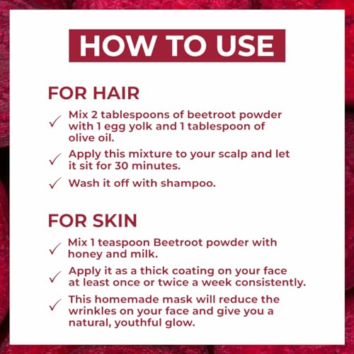 Image of Natural Face Pack Powder for Glowing Skin | Herbal Face Mask Powder for Deep Cleansing, Skin Brightening & Healthy Looking Skin (Beetroot Powder)