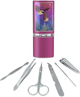 Christmas Holiday Chickadees Birds Stainless Steel Manicure Pedicure Grooming Beauty Care Travel Kit