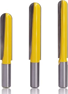 Extra Long Straight Router Bit, Wolfride 1/2 Shank Double Flute Straight Router Bit Round Nose Router Bits Round Groove Router bit (3PCS)