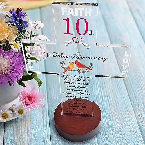 10-Year-Anniversary-Christian-Gifts-for-Couples-10th-Wedding-Anniversary-Thoughtful-Gifts-Ideas-Best-Tin-Anniversary-Present-for-Him-Her-Wife-10th-Anniversary-Decorative-Cross-with-Bible-Verse 51CvH6gyOFL