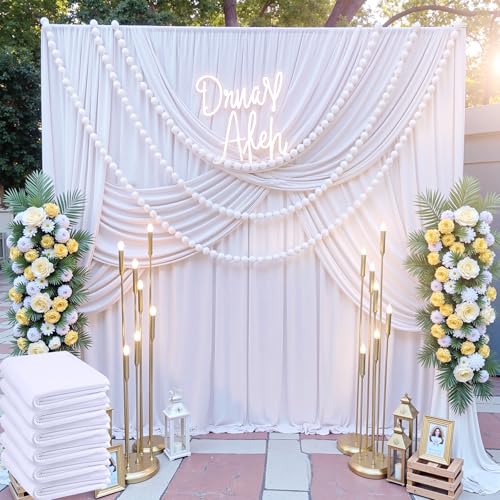 Rideaux de fond blanc de 9,1 x 3 m pour fond de photographie