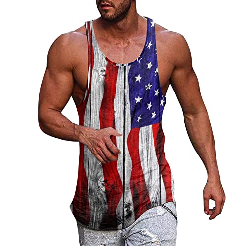 Funny Tank Tops For Men 4Th Of July, Mens Workout Tank Tops American Flag,Douhen Men Gym Tank Tops Mens Summer Fashion Casual Buckle 3D Digital Printing Sleeveless T Shirt Vest Jacket Top Blouse (X1-Blue, Medium) Workout Tank Tops For Men American Flag Tank Top Men Memorial Day Remember The Fallen Veteran Military Vintage T-Shirt Men's American Flag Stripes And Stars Tank Top Shirt 230329 #TOP15