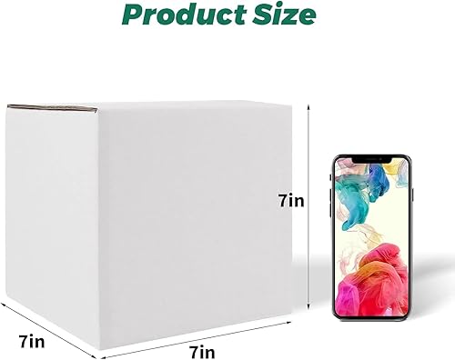 Miniatura 4 de Mat Board Center, caja de correo de 7 x 7 x 7 pulgadas, caja de cubo de 7 pulgadas, caja de embalaje cuadrada de regalo pequeña, cartón corrugado