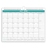 Wall Calendar Jan 2020- June 2021 Monthly Overview with Julian Date, 2020 Yearly Planner with Wire Bound Hanger, 18 Monthes Academic Desktop for Office and Family,11.5 × 15 inches