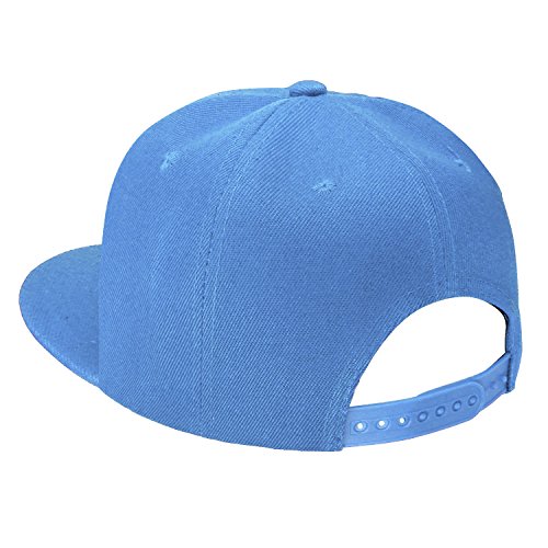Image of Classic Snapback Hat Cap Hip Hop Style Flat Bill Blank Solid Color Adjustable Size