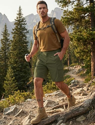 Image of Libin Men's Hiking Cargo Shorts with Pockets Work Shorts