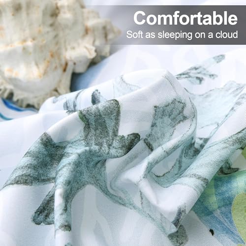 Tritard Coastal Comforter Set King Size 3 Piece, Soft Beach Themed Comforter, Ocean Nautical Lightweight Bedding Sets for All Seasons, (1 Reversible Comforter and 2 Pillow Shams), 104''x90'', C8 by Tritard - Used condition - Image 6