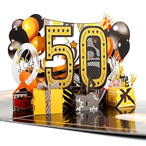 Menwings 3D Geburtstagskarte zum 50, PopUp Geburtstag Karte, Geburtstagskarten für Mädchen und Jungen, Happy Birthday…