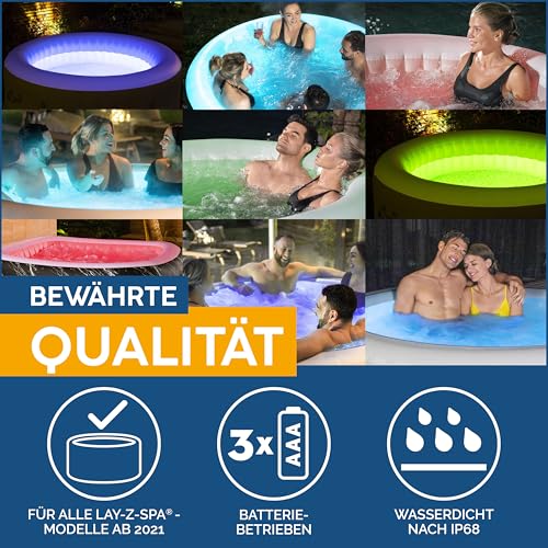 Bestway LAY-Z-SPA 7-Farben-LED-Licht, Mehrfarbig, 9,2 x 6,2 cm – Bild 6
