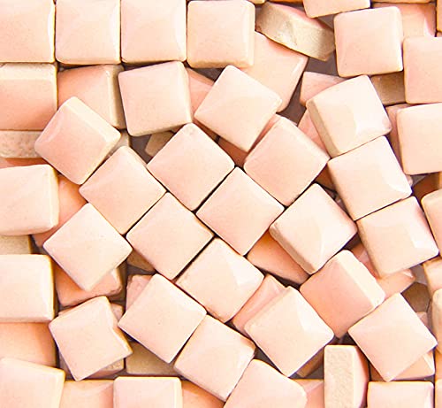 PINUO&KE 200 Pieces / 200 g Square Shapes 1x1 cm Square Ceramic Mosaic Mosaic Tiles for Crafts Glass Mosaic for Jewelry Making - Pink