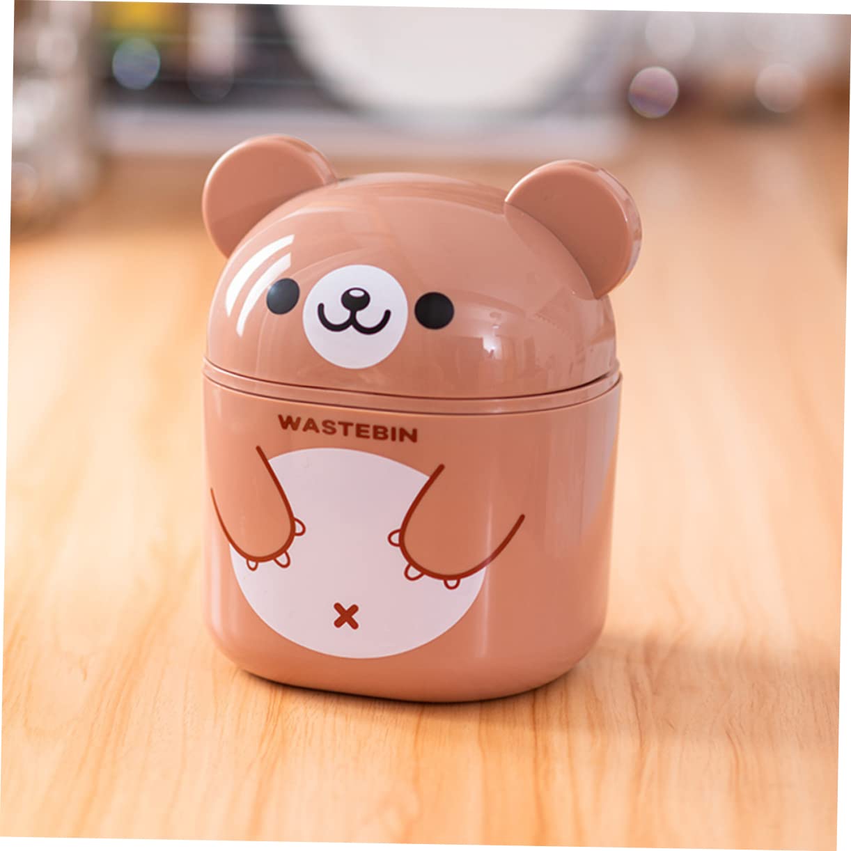 LABRIMP Inspired Mini Desk Trash Can Tiny Office Can Lid Plastic for Desktop Dorm Small Garbage Storage