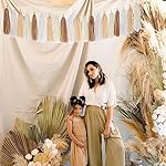 Boho Rainbow Baby-Shower Party-Decorations Tassel-Garland - 20pcs Neutral Birthday Wedding Bridal Tassels, White Brown Champagne Banner Streamers, Engagement Bachelorette Christmas Decor Panduola - Image 4