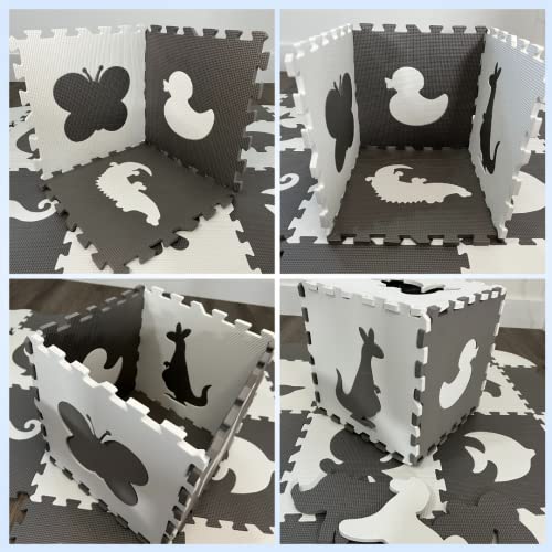 Large Baby Play Mat With Fence 36 Pieces Big Size 59.3X59.3 Inch 16 Animals Design. Puzzle Playmats Toddlers, Thick0.56 Foam Floor Tiles Kids Room Soft Puzzle Mat For Baby Little Fun Times! #TOP7